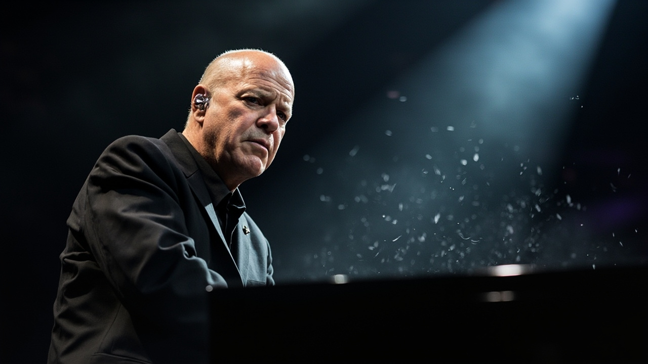 Billy Joel za klavírom počas vystúpenia, s textom podpory od Christie Brinkley na sociálnych sieťach.
