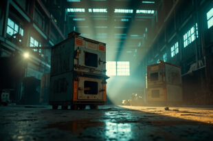 Dormant industrial oven equipment stands idle in an empty manufacturing facility, highlighting workplace safety protocols