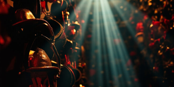 Extensive collection of vintage Mickey Mouse ears displayed on organized wall racks in a dedicated Disney collector's room