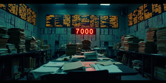 FBI investigation room with evidence boards, digital tip counters, and scattered case files under dramatic lighting.